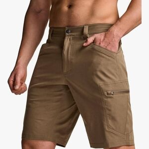 CQR Men's Quick Dry Stretch Hiking Cargo Shorts, Lightweight Water Resistant